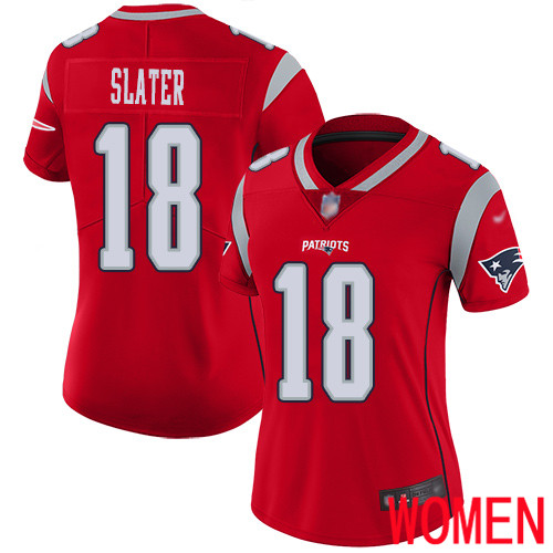 New England Patriots Football #18 Inverted Legend Limited Red Women Matthew Slater NFL Jersey->women nfl jersey->Women Jersey